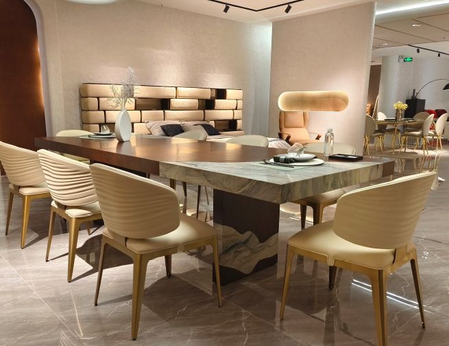 Retail showroom fitted with display furniture and lighting