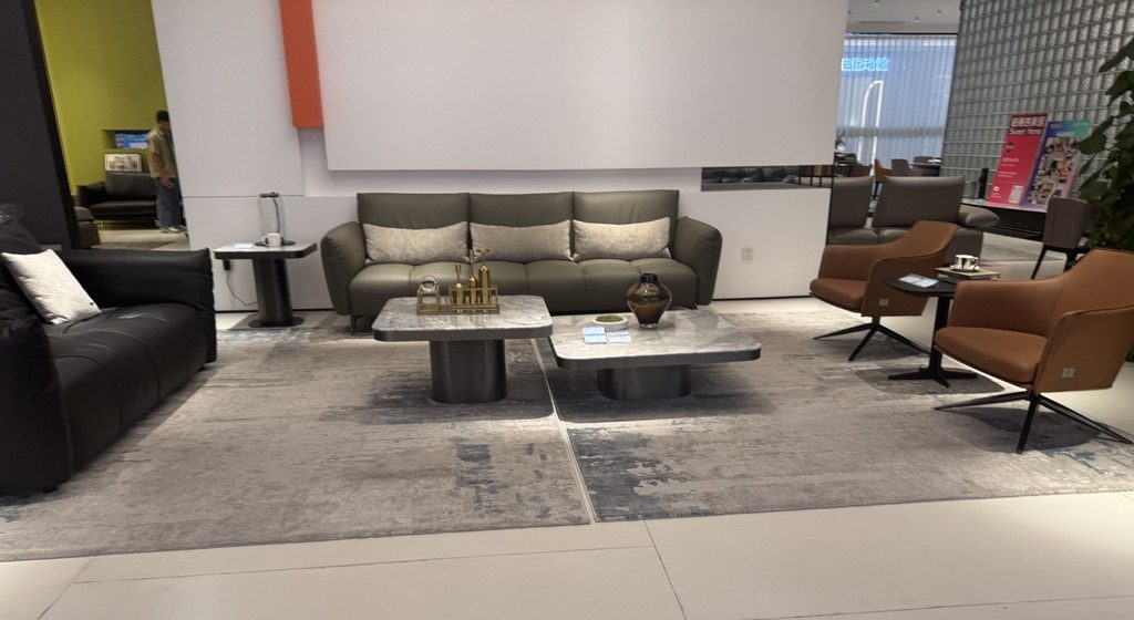 Lounge settings on display at a partner showroom